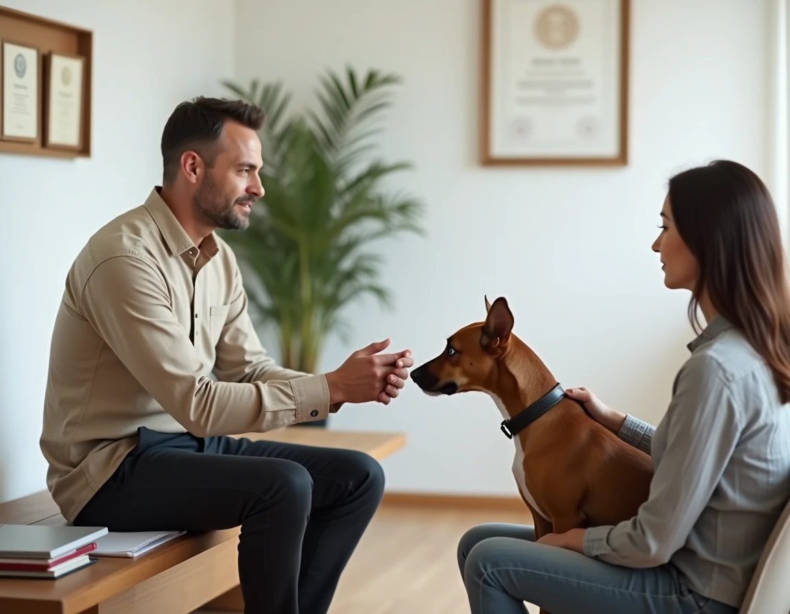 Cynotopia, consultation comportementaliste canin en Île-de-France avec un chien anxieux et son propriétaire